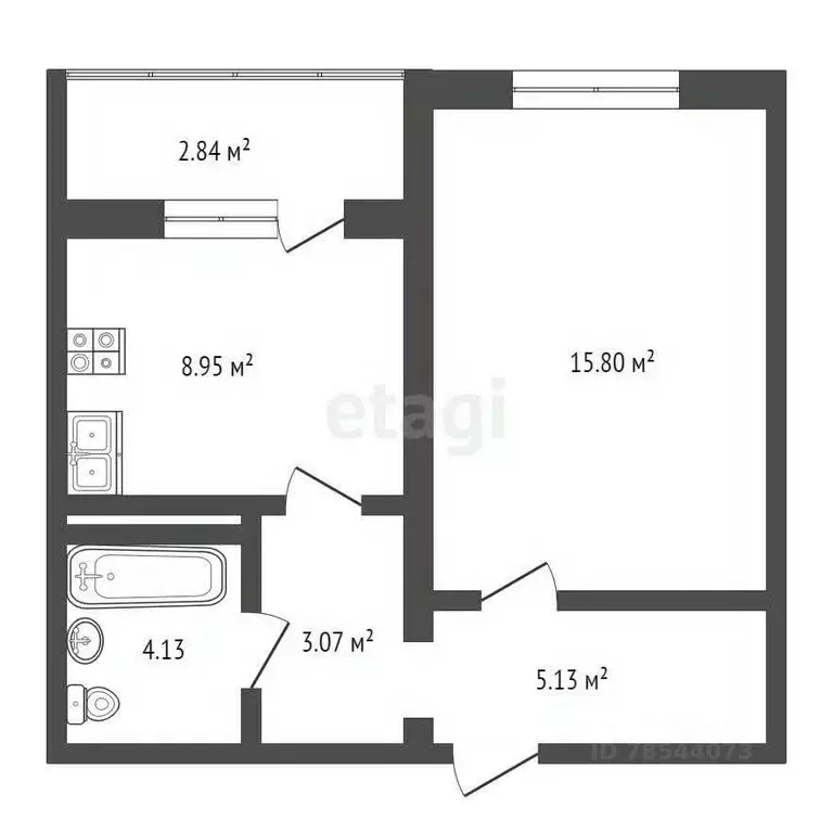 1-к кв. Оренбургская область, Оренбург ул. Рокоссовского, 3 (36.8 м) - Фото 1