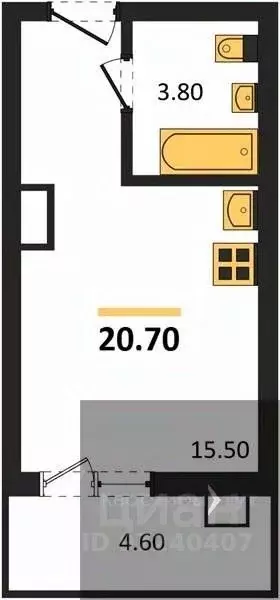 Студия Воронежская область, Воронеж ул. Шибилкина, 5 (20.7 м) - Фото 0