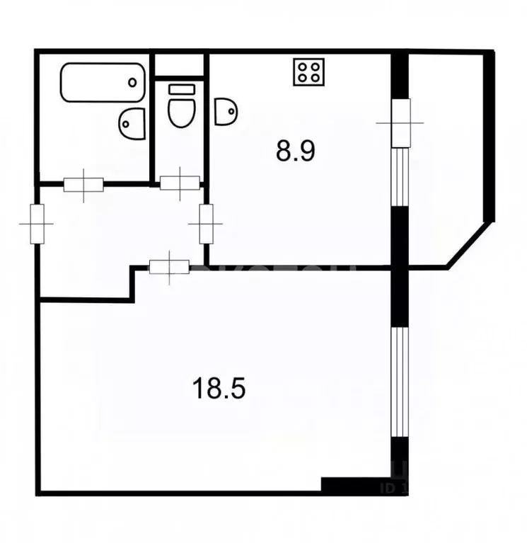 1-к кв. Санкт-Петербург пос. Парголово, Приозерское ш., 20к5 (35.6 м) - Фото 2