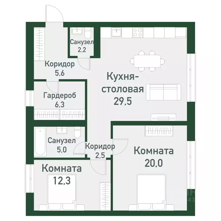 2-к кв. Челябинская область, Челябинский городской округ, пос. ... - Фото 0