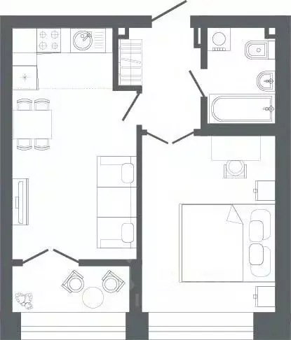 1-к кв. Свердловская область, Екатеринбург ул. Мира, 47 (46.2 м) - Фото 1