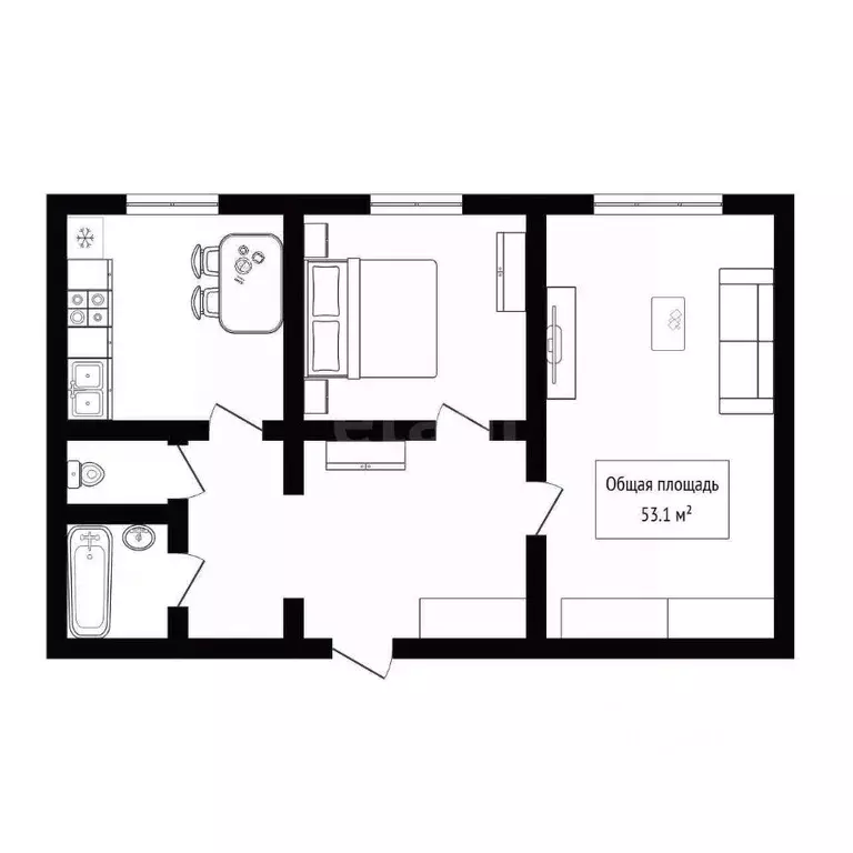 2-к кв. Алтай, Горно-Алтайск Коммунистический просп. (53.1 м) - Фото 1