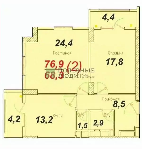 2-к кв. Краснодарский край, Новороссийск просп. Дзержинского, 244к7 ... - Фото 2