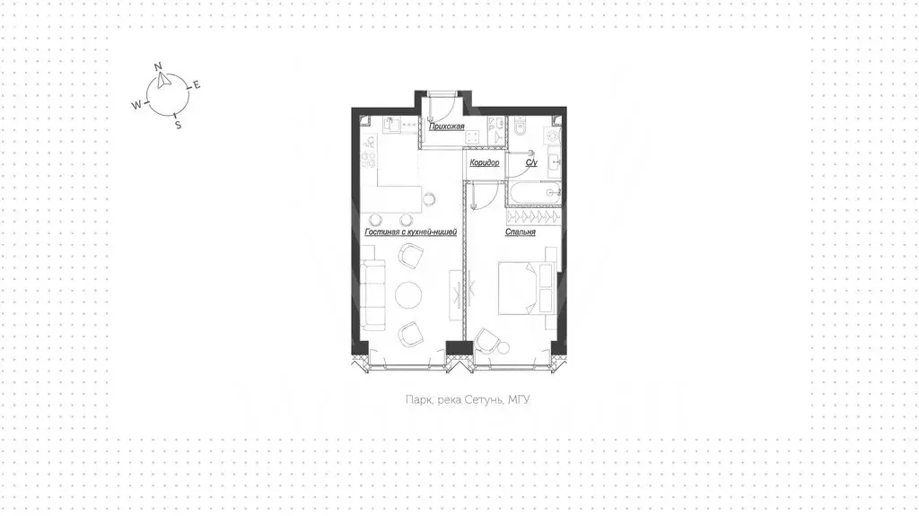 1-комнатная квартира: Москва, 1-й Сетуньский проезд, 8 (53 м) - Фото 1