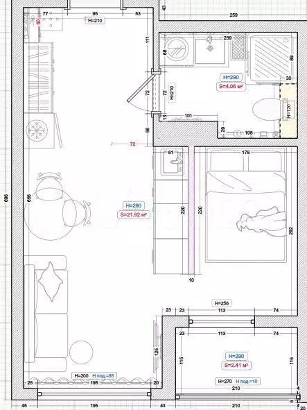 Квартира-студия, 28 м, 5/9 эт. - Фото 0