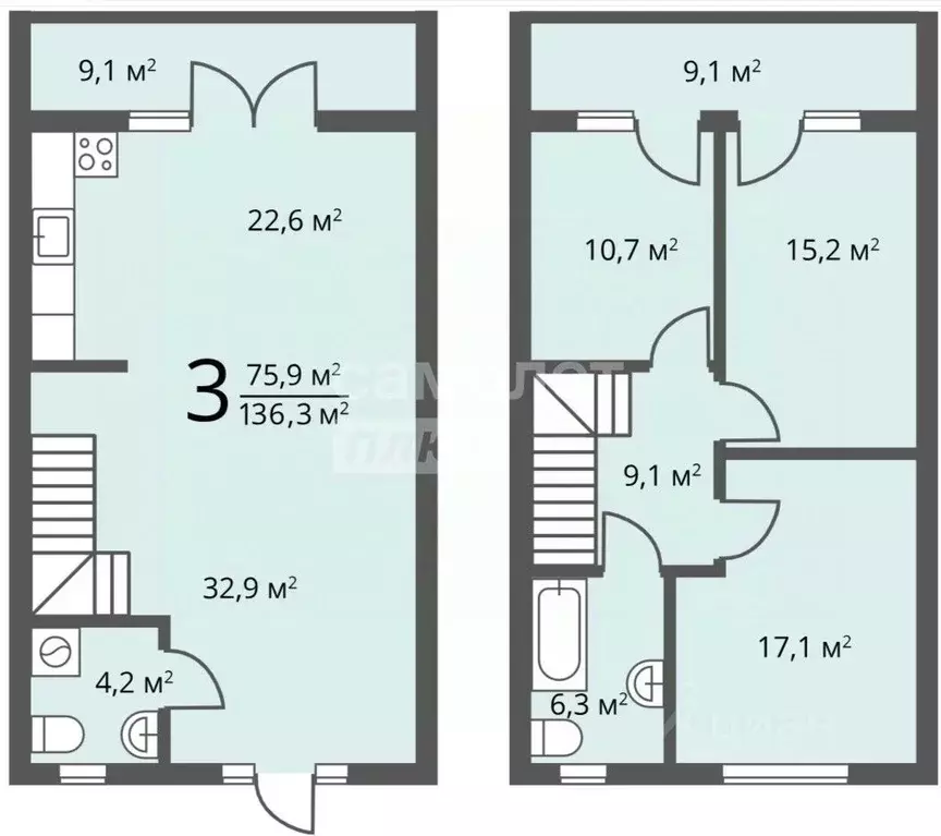 Таунхаус в Липецкая область, Липецкий муниципальный округ, с. Ситовка, ... - Фото 2