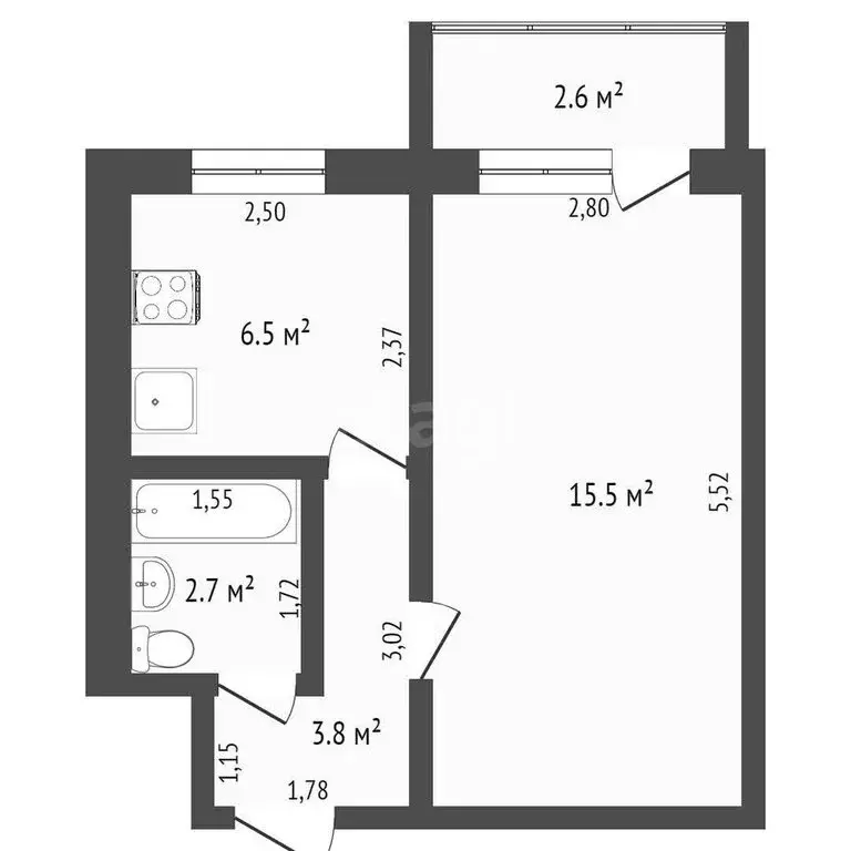 1-комнатная квартира: Ишим, улица Карла Маркса, 60 (31 м) - Фото 1