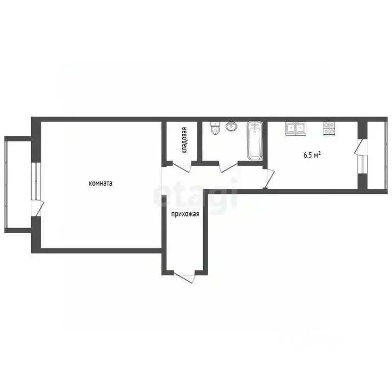 1-к кв. Свердловская область, Первоуральск Береговая ул., 76А (35.3 м) - Фото 2