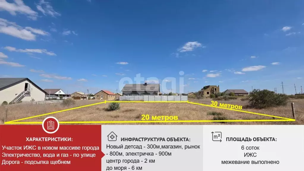 Участок в Крым, Саки ул. Бекир Чобан-Заде (6.0 сот.) - Фото 1