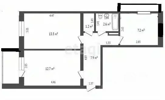 2-к кв. Крым, Красноперекопск 10-й мкр, 19 (48.0 м) - Фото 2
