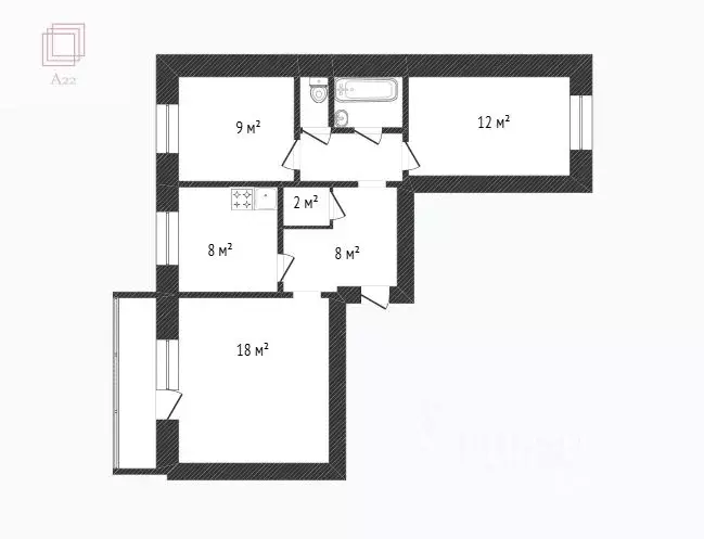 3-к кв. Алтайский край, Барнаул ул. Энтузиастов, 28 (62.0 м) - Фото 1