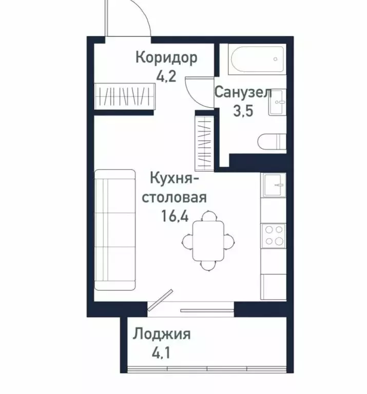 Квартира-студия: Западный, улица имени Капитана Ефимова, 8 (24.2 м) - Фото 0