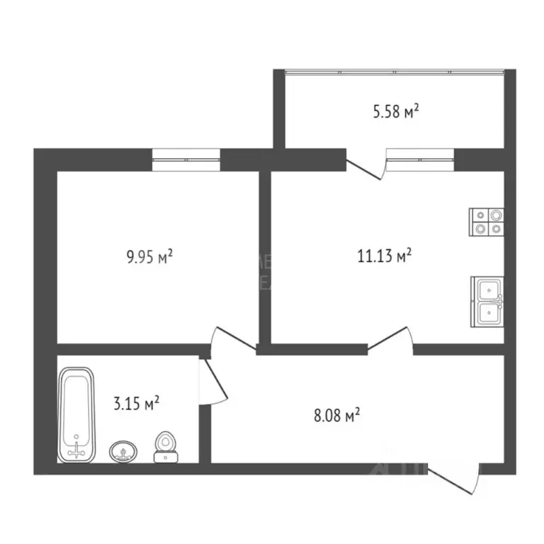 1-к кв. Тюменская область, Тюменский муниципальный округ, д. Патрушева ... - Фото 2