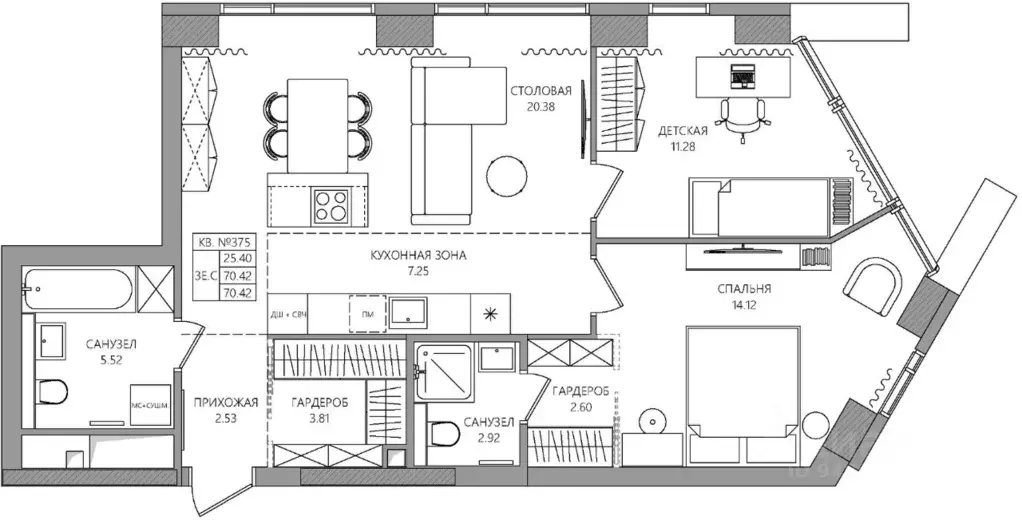 3-к кв. Пермский край, Пермь Баковый пер., 5 (70.42 м) - Фото 1