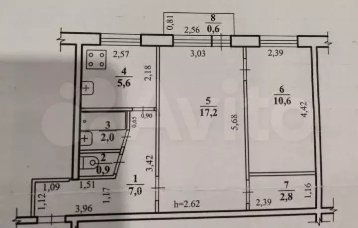 2-к. квартира, 46 м, 4/5 эт. - Фото 0