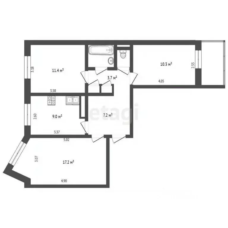 Комната Архангельская область, Приморский муниципальный округ, пос. ... - Фото 2