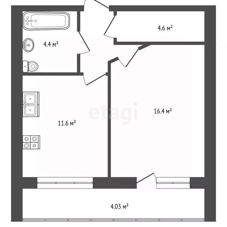 1-к кв. Пермский край, Пермский муниципальный округ, с. Фролы ул. ... - Фото 1