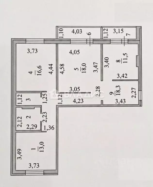 Квартира, 3 комнаты, 88.6 м - Фото 1