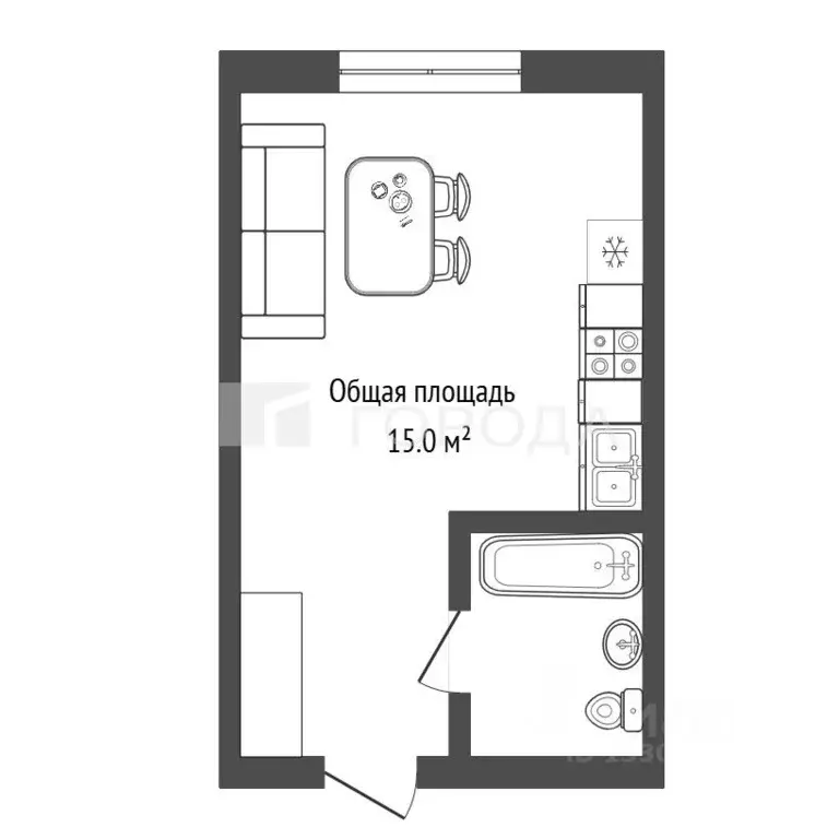 Студия Новосибирская область, Новосибирск ул. Никитина, 143 (15.0 м) - Фото 2