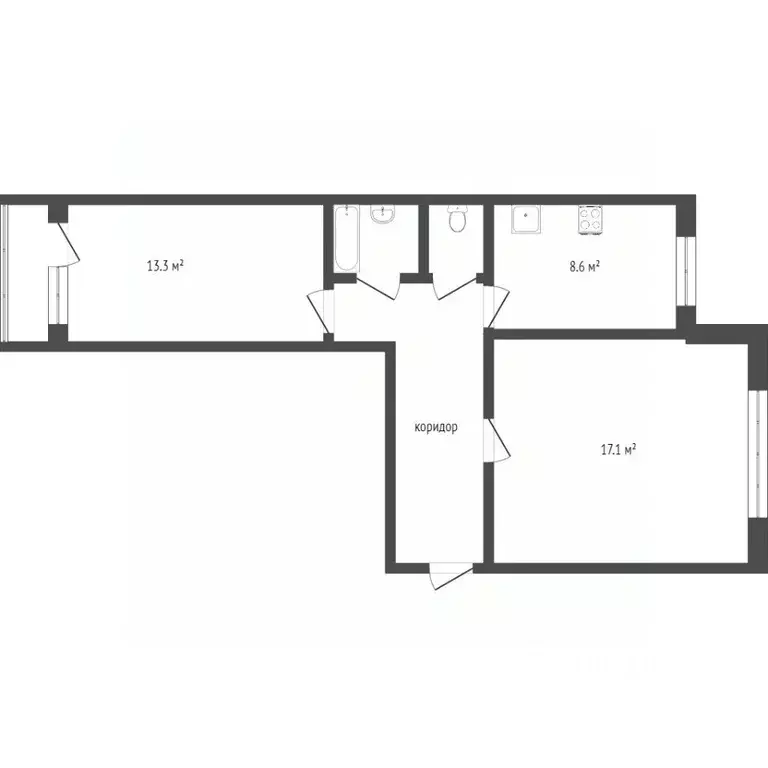 2-к кв. Москва ул. Исаковского, 25К1 (52.0 м) - Фото 2