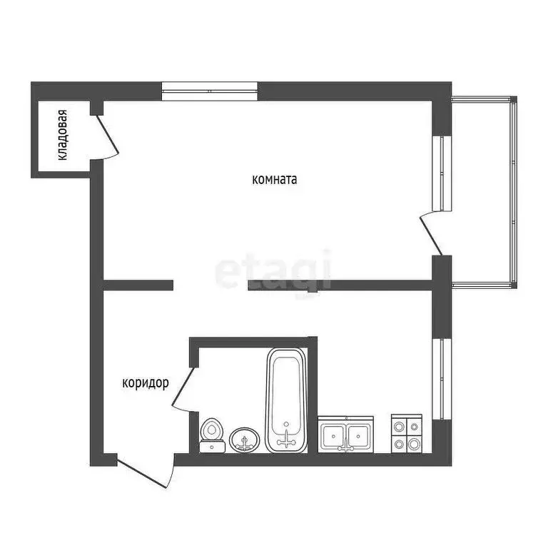 1-комнатная квартира: Серпухов, Российская улица, 28 (31.5 м) - Фото 1