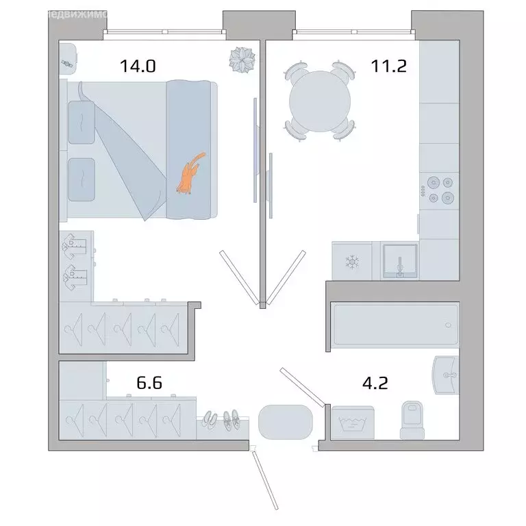 1-комнатная квартира: Иркутск, городок ИВАТУ (36 м) - Фото 2