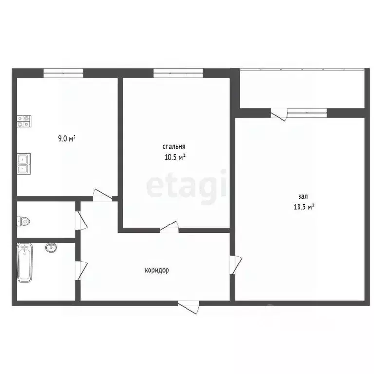 2-к кв. Тамбовская область, Тамбов Полынковская ул., 65А (50.7 м) - Фото 1