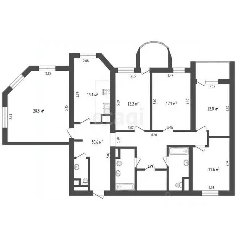 4-к кв. Москва Дубнинская ул., 26К1 (148.0 м) - Фото 2