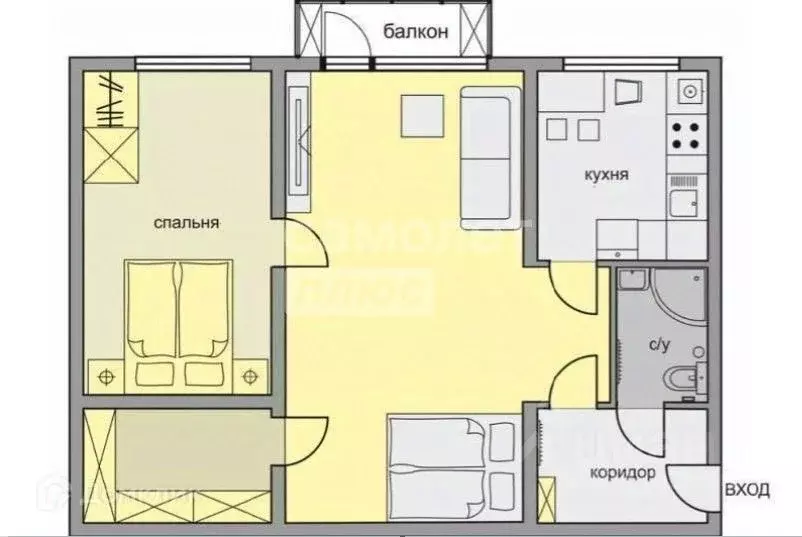 2-к кв. Тульская область, Советск Щекинский район, ул. Энергетиков, 1Б ... - Фото 2