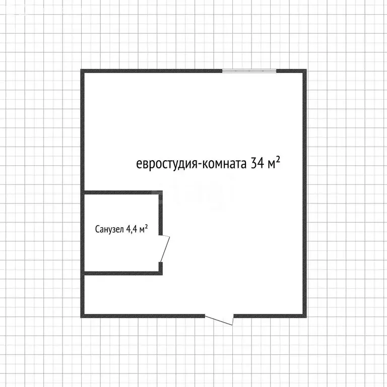 Квартира-студия: Гиагинская, Заводская улица, 1К (38.4 м) - Фото 1