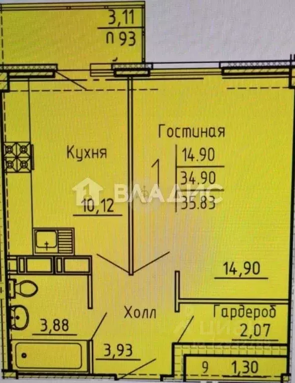 1-к кв. Пензенская область, Пенза ул. Генерала Глазунова, 6 (35.0 м) - Фото 1