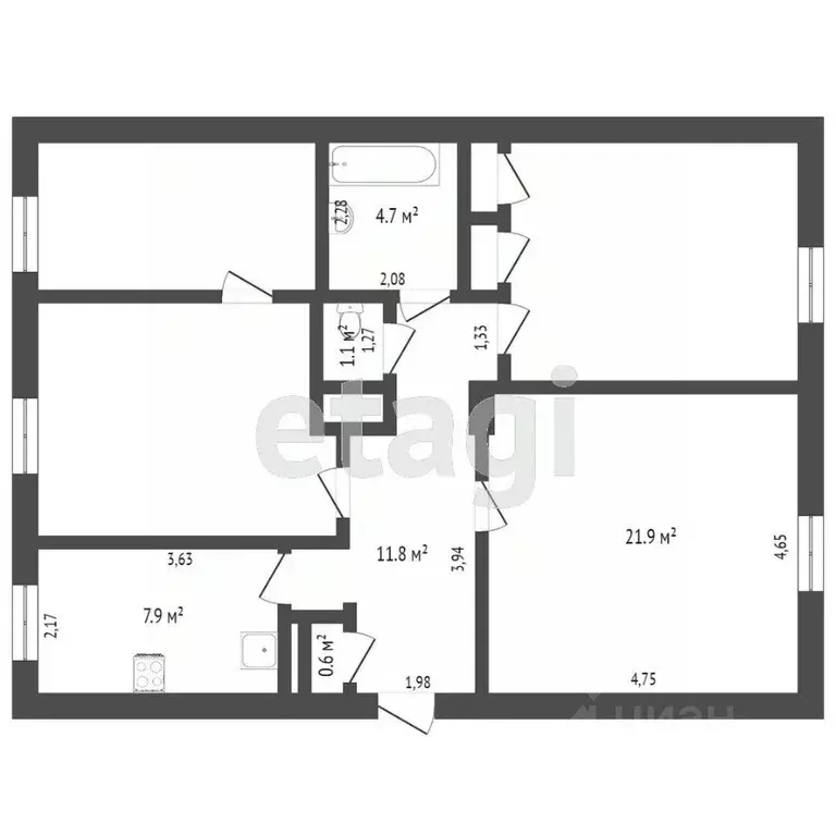 Комната Тверская область, Тверь Свободный пер., 1 (16.4 м) - Фото 2