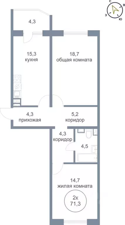 2-к кв. Ханты-Мансийский АО, Нефтеюганск 6-й мкр, Сияние жилой ... - Фото 0