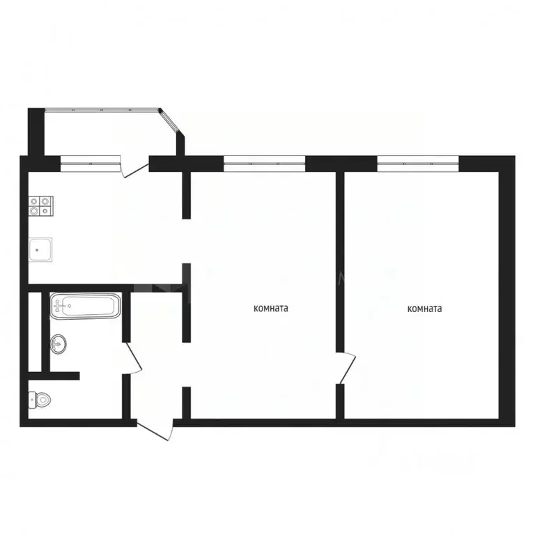 2-к кв. Тюменская область, Тюмень ул. Федюнинского, 60 (56.0 м) - Фото 2