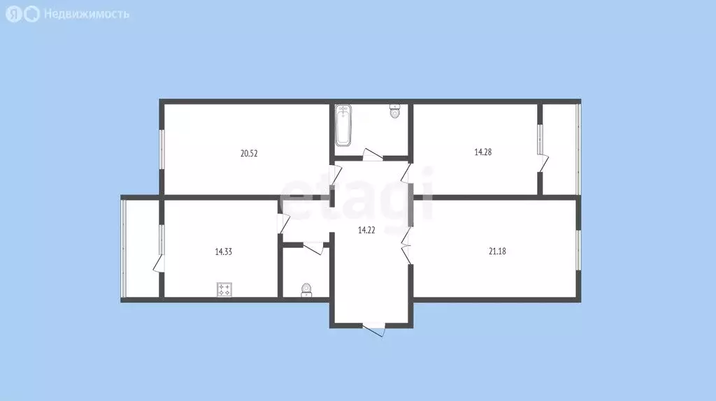 3-комнатная квартира: Черкесск, Новая улица, 11 (97.5 м) - Фото 1