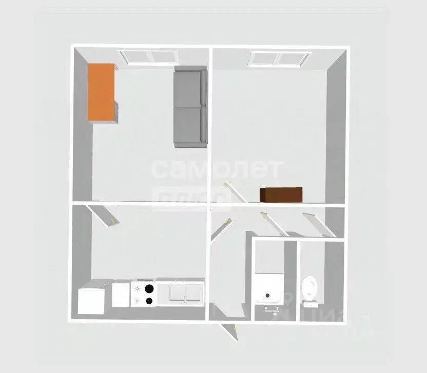 2-к кв. Пензенская область, Пенза Ульяновская ул., 19 (38.0 м) - Фото 1