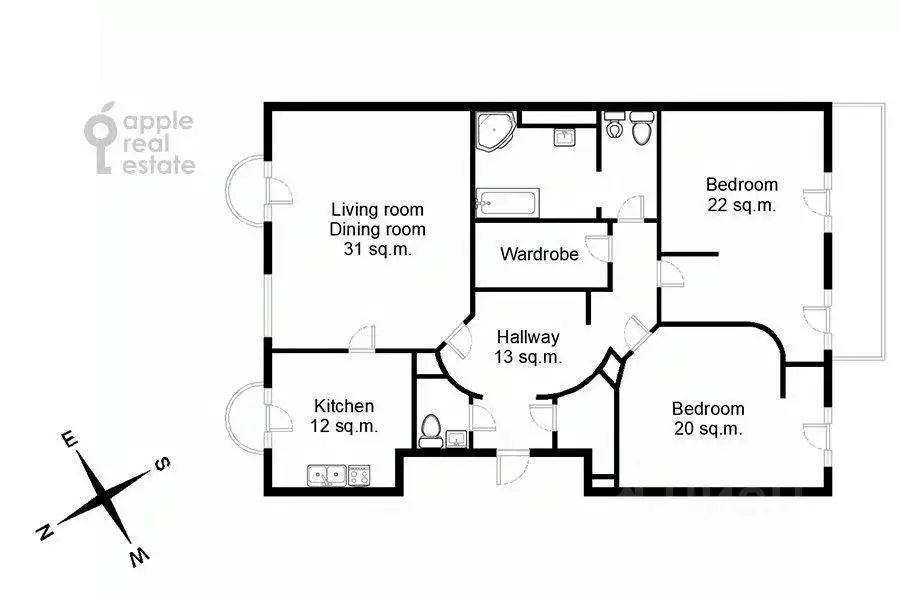 3-к кв. Москва ул. Остоженка, 27К2 (124.0 м) - Фото 1