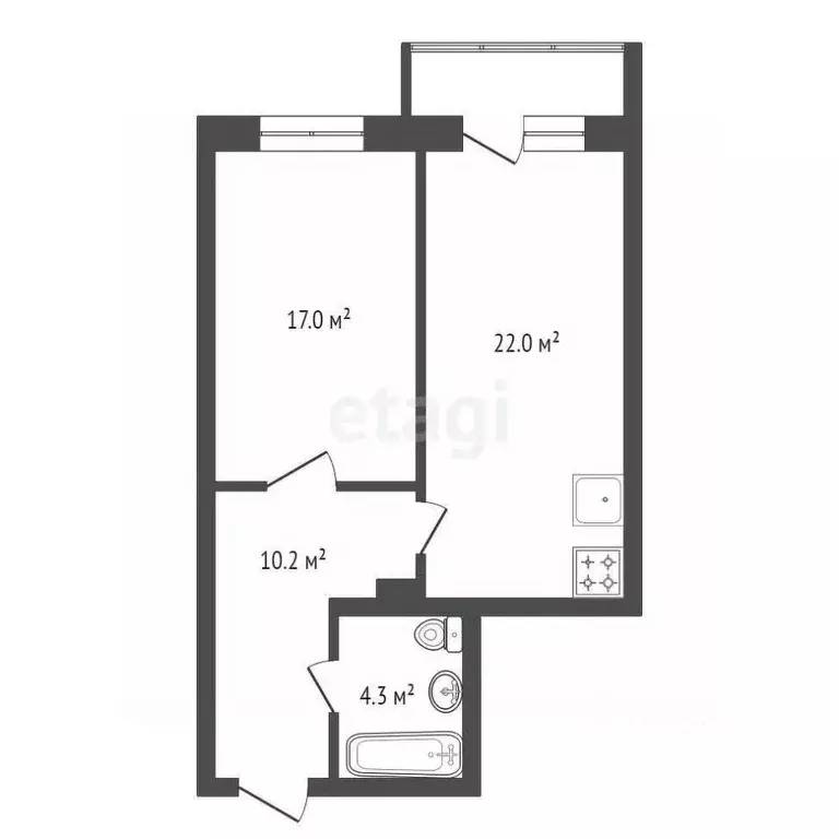 2-к кв. Красноярский край, Красноярск Высотная ул., 2Ц (53.0 м) - Фото 2