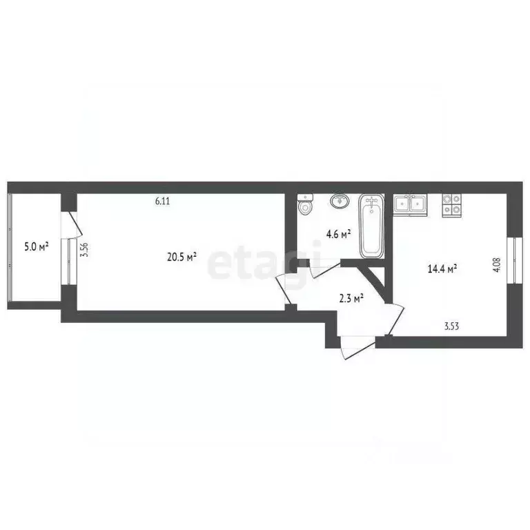 1-к кв. Ростовская область, Ростов-на-Дону Днепровский пер., 120б ... - Фото 2