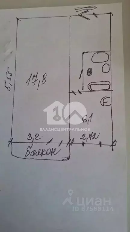 1-к кв. Новосибирская область, Бердск Комсомольская ул., 2В (34.0 м) - Фото 2