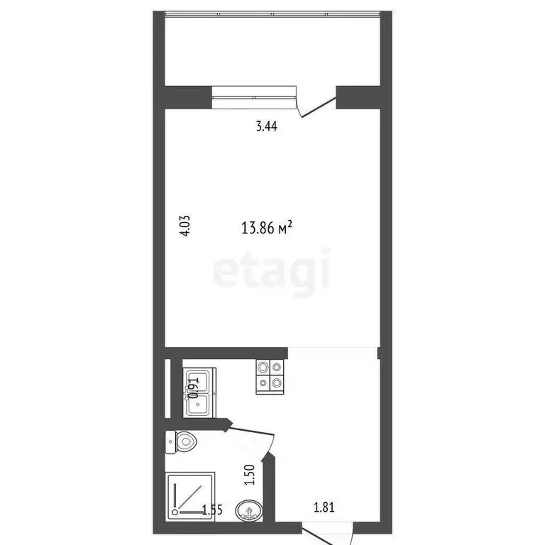 Квартира-студия: Саранск, улица Тани Бибиной, 1/11 (22.2 м) - Фото 0