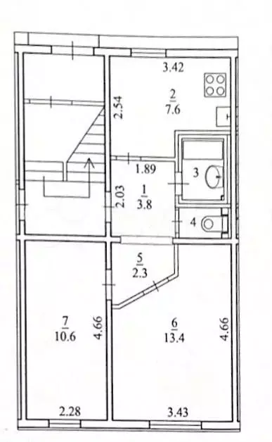 2-к. квартира, 40,8 м, 1/2 эт. - Фото 0