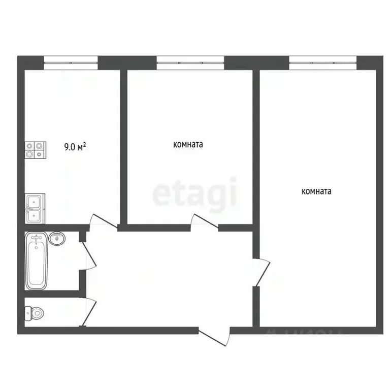 2-к кв. Ярославская область, Рыбинск 1-я Выборгская ул., 28 (49.7 м) - Фото 2