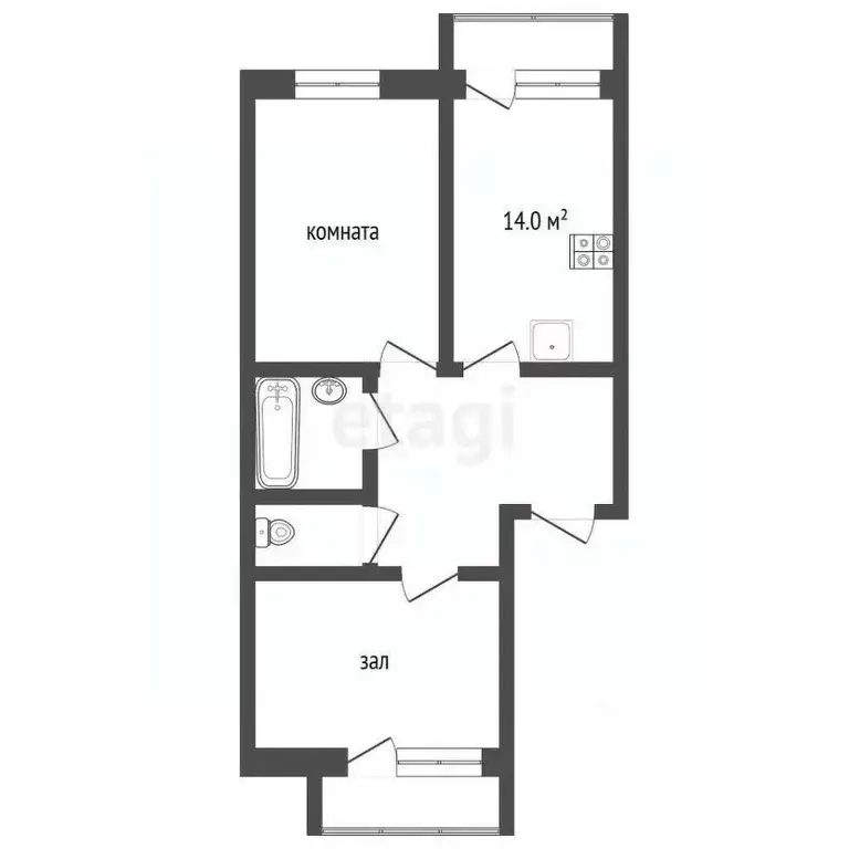 2-к кв. Владимирская область, Муром Пролетарская ул., 21 (75.9 м) - Фото 1