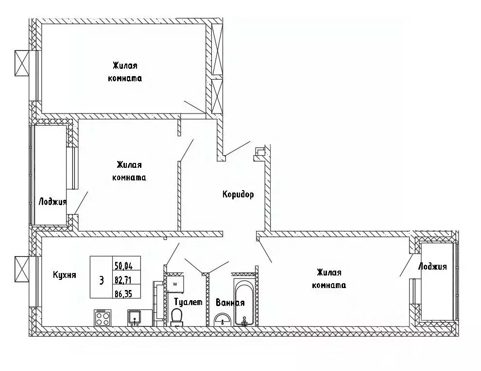 3-к кв. Сахалинская область, Южно-Сахалинск Горизонт жилой комплекс ... - Фото 1