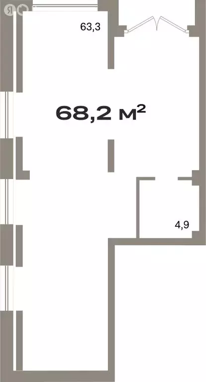 Помещение свободного назначения (68.21 м) - Фото 1