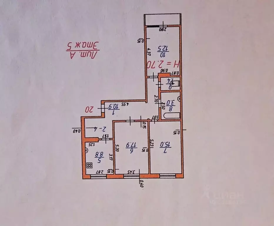 3-к кв. Северная Осетия, Владикавказ просп. Доватора, 252 (78.0 м) - Фото 2