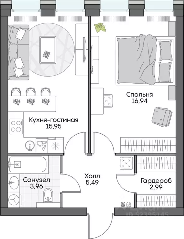 1-к кв. Москва Автозаводская ул., 24К1 (45.85 м) - Фото 0