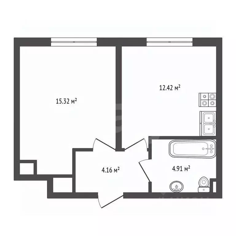 1-к кв. Санкт-Петербург ул. Архивная, 3к1 (36.8 м) - Фото 2