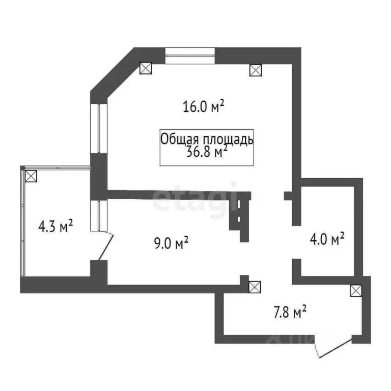2-к кв. Новосибирская область, Новосибирск Плановая ул., 52 (36.8 м) - Фото 1